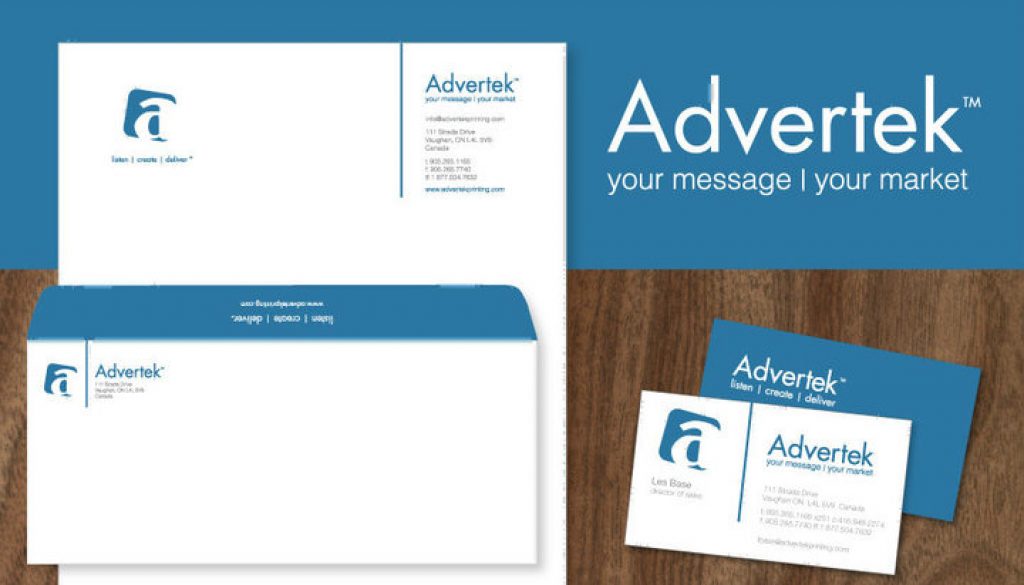 Logo Branding and Marketing Material for Advertek by BANG! creative strategy by design