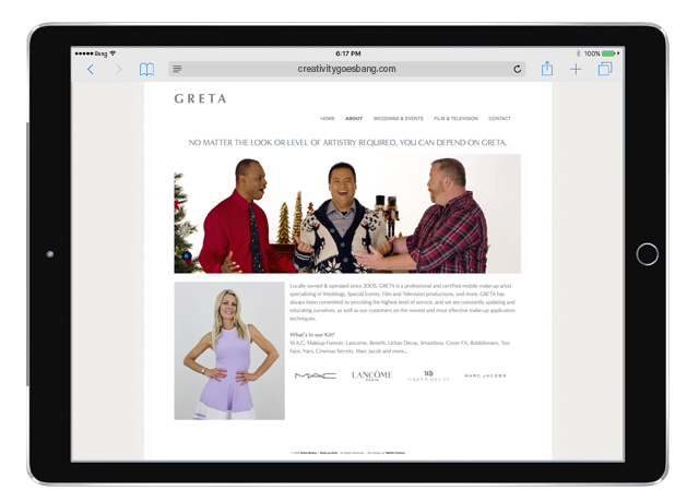 Mobile Website Design GRETA by BANG! creative strategy by design