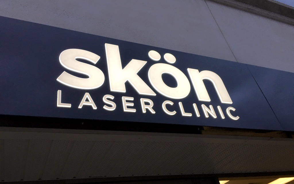 exterior signage, ooh brand design, out of house design, Skon Laser Clinic Brand Design by BANG! creative strategy by design